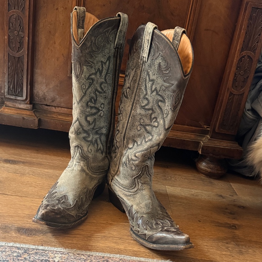 Stetson Lizard Leather Western Cowgirl Boots